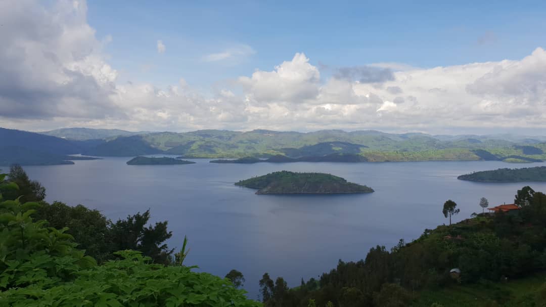 A closer view of both Lake Ruhondo and Lake Burera, twin lakes in Rwanda